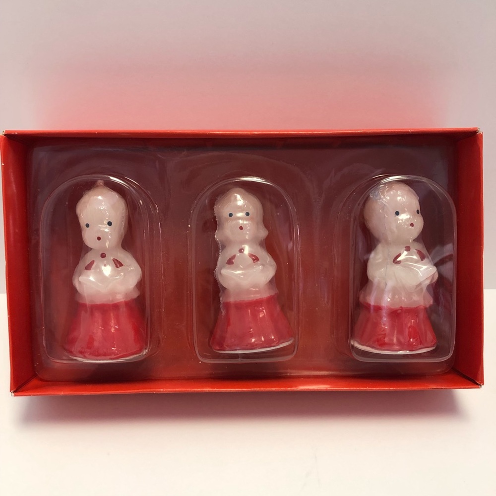 Vintage Inspired Christmas Caroler candles, Vermont Country Store NIB,3.25” tall